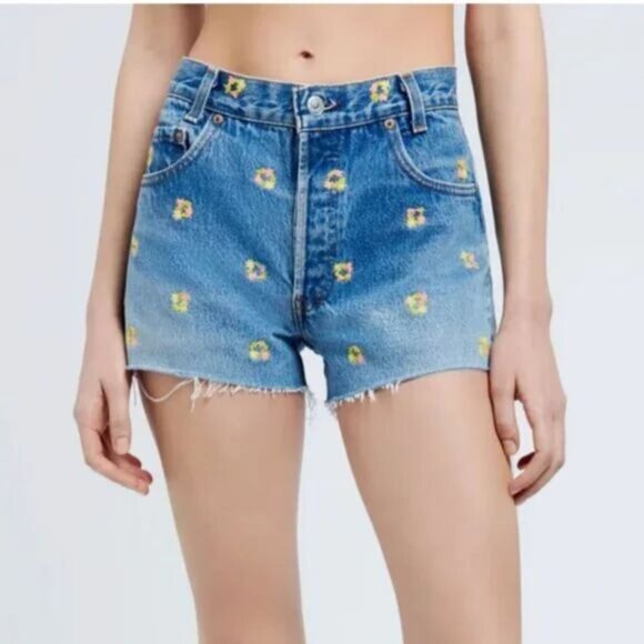 NWT RE/DONE x LEVI'S FLORAL SHORTS SZ 25